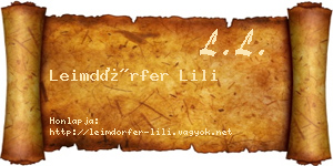 Leimdörfer Lili névjegykártya